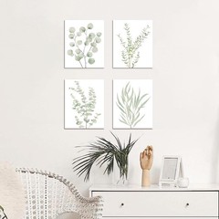 4PCS 8X10in,Botanical Plant Canvas Wall Art