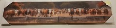 Texas Longhorns Panoramic 35″ x 8″ Canvas Western Americana Wall Art Decor Large