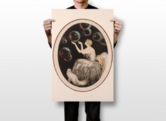 Bubbles Art Deco Fashion Blond Lady Persian Vint Art Wall – POSTER 20×30