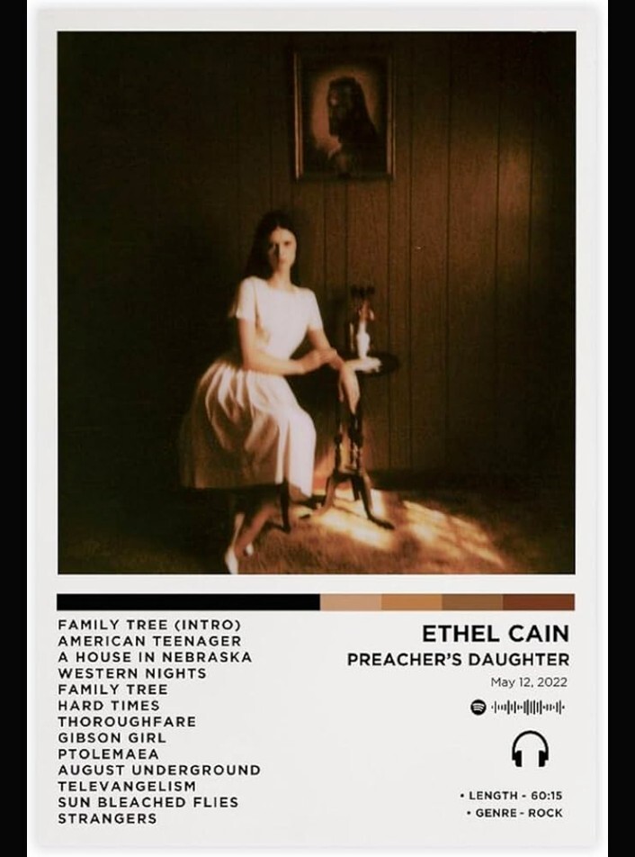 Yeepi Ethel Cain Preacher’s Daughter Album Cover Poster, 11×17 20×30 24×36 32×48