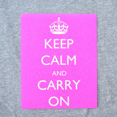 Y2K 2010s Inspired Keep Calm and Carry On Poster, 8in x 10in, Pink Color