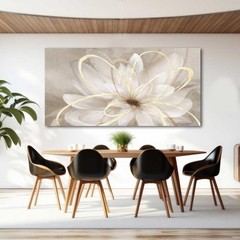 Large Painting Flower Canvas Wall Art for Living Room 30″x60″ Gold Wall Decor…