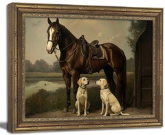 Vintage Gold Framed Wall Art, Vintage Equestrian Wall Art Decor Rustic Horse …