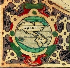 Ancient 1590 Old Antique World Maps; 100% Cotton Canvas, Magnetic Wooden Hanger