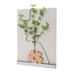 Wall-Mounted Sandstone Decor Wall Art Painting Wall Art Decor w/ Simulated Plant