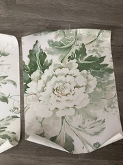 Set of 3 Green Floral Unframed Canvas Prints – ready for framing!!