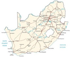 South Africa City Road Map GLOSSY POSTER PICTURE PHOTO PRINT BANNER 13837