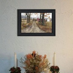 Framed Print Poster Wall Art, «The Road Home» Attic Porch Den Closet Decor 15″
