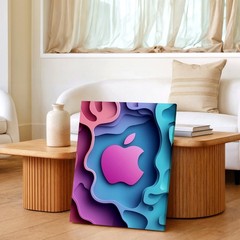 Wall Art Abstract Layered Paper Cut Style Colorful Fruit Logo Modern Poster