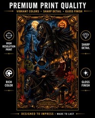 Legend Of Sleepy Hollow Headless Horseman Wall Art Gothic Halloween Print 24×36