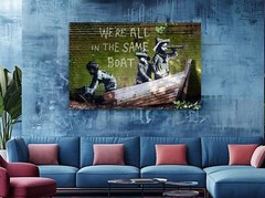 Banksy We’re All In The Same Boat – Canvas Ready To HangCanvas Print Home Decor