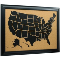 Craig Frames, 16×20 Wayfarer Cork Board United States Push Pin Travel Map