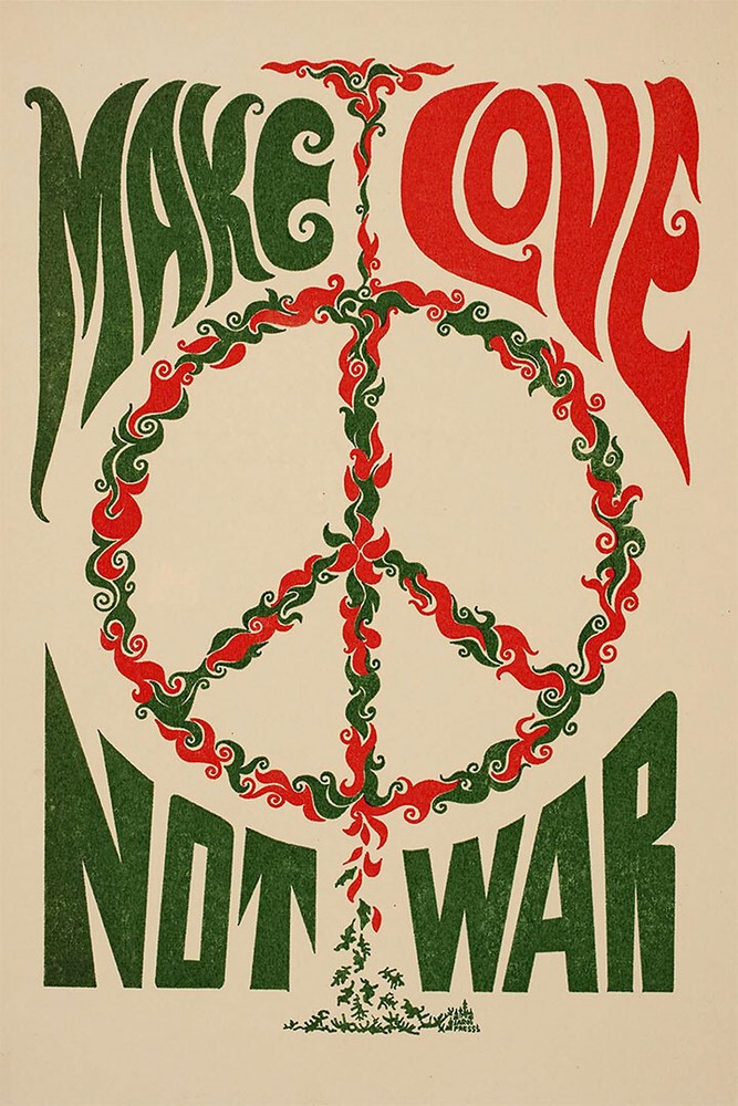 Make Love Not War Usa 1967 Classic Slogan Wall Art Home Decor – POSTER 20×30