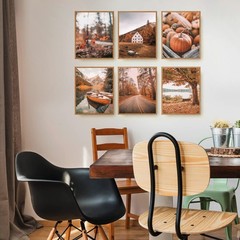 Roslynity Fall Nature Wall Art Prints Set of 6 8″x10″ UNFRAMED, Autumn