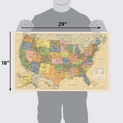 2 Pack – Laminated World Map & US Map Poster Set – Wall Chart Map of the World &