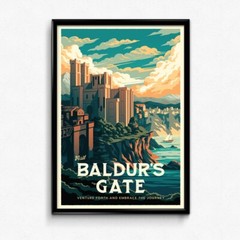 Baldur’s Gate Print Art Poster, DnD Art Poster, Nerdy Tabletop Gamer, Gift Idea
