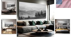 Elegant 30×60 Inch Foggy Mountain Wall Art – Perfect for Living Room & Office
