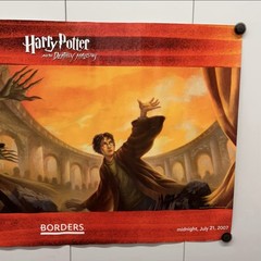 2007 Harry Potter And The Deathly Hallows Borders Book Store Vintage Y2K Poster