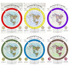 1892 Flat Earth New Standard Map of the World Alexander Gleason Gleason’s Poster