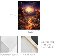 16×20 Desert Twilight Canvas Print Wall Art
