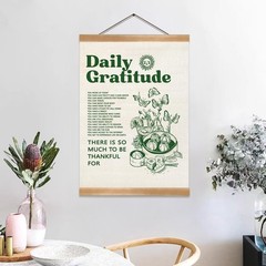 ZTGDA Gratitude Wall Art Vintage Decor,Retro Poster for 16″L x 12″W, Green