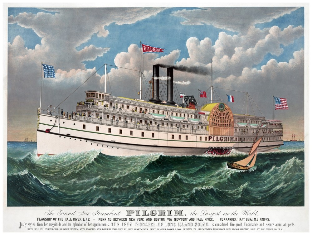 8957.Pilgrim.The grand new steamboat.rough waters.POSTER.decor Home Office art