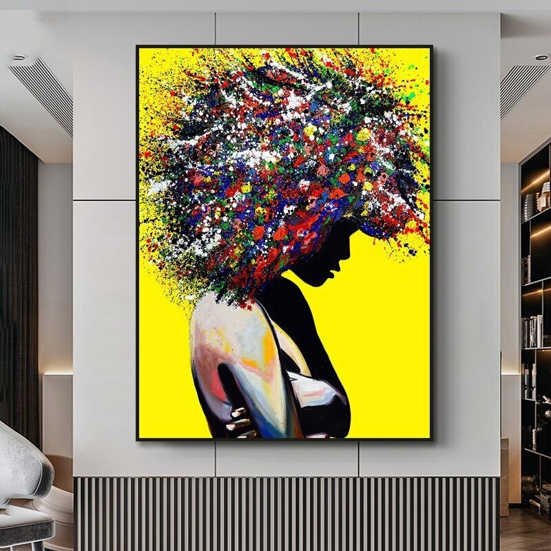 Abstract Wall Art Graffiti Woman Picture Canvas Painting Print Wall Decor Poster
