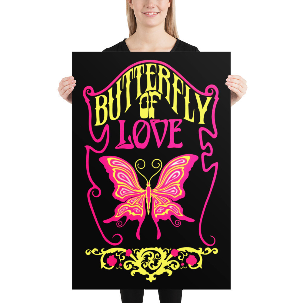 BUTTERFLY OF LOVE – 36 x 24 LARGE ART PRINT Vintage Brady Bunch 70’s Style