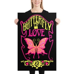 BUTTERFLY OF LOVE – 36 x 24 LARGE ART PRINT Vintage Brady Bunch 70’s Style