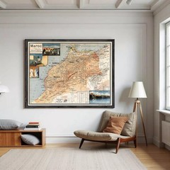 Old Map of Morocco Le Maroc 1925 Vintage Map | Wall Map Print Unframed or Framed