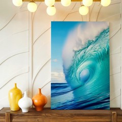 Wall Art Ocean Wave Canvas Print Turquoise Sea Coastal Beach Home Decor Poster