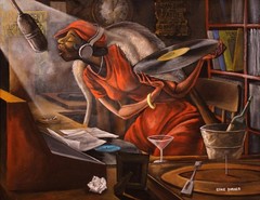 Ernie Barnes The DJ Canvas Print African American Music Art Jazz Wall Decor Post