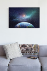 Exoplanet In Outer Space Fantasy Galaxy Picture Art Print Poster 24×36 inch