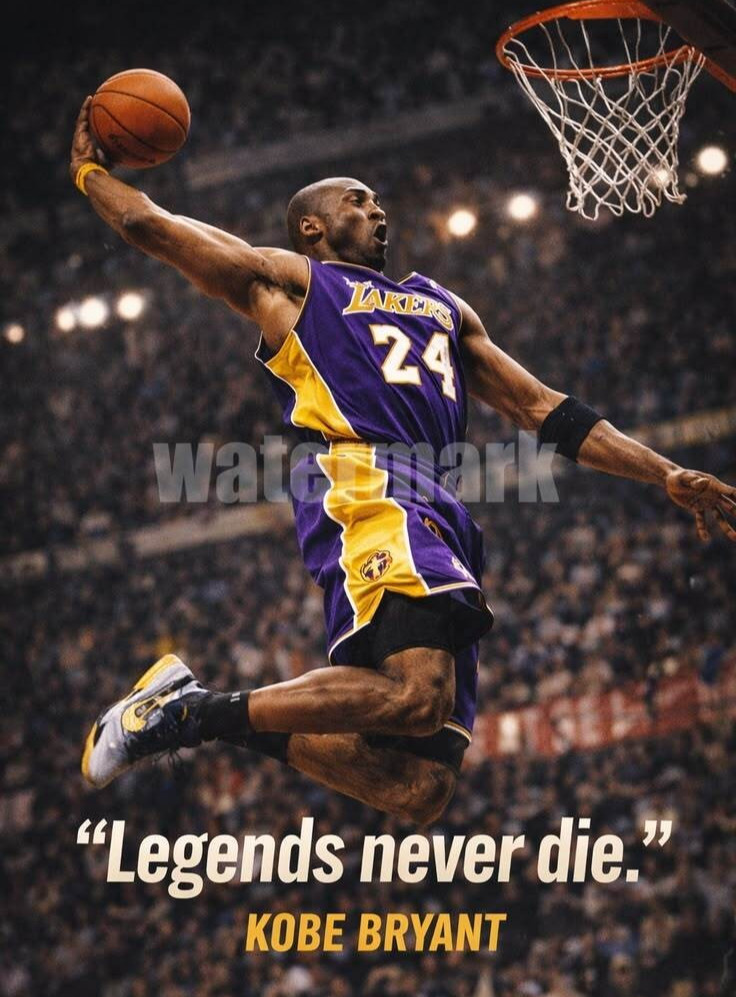 KOBE BRYANT 24 LEGENDS SIZE 13»X19» home decor glossy photo paper premium #4