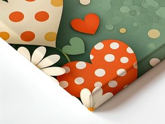 Wall Art Floral Heart Print Polka Dot Daisy Poster Romantic Mint Green Decor