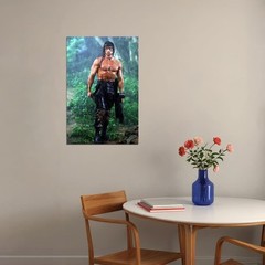 619946 John Rambo Raining Jungle Sylvester Stallone Wall Print Poster