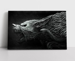 Norse Wolf Art Print | Framed Canvas Viking Warrior Wall Hanging Fighter Art