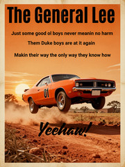Dukes Of Hazzard General Lee Style Wall Collage Poster Print