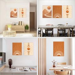 Small 12×16 Boho Sun Canvas Wall Art Set of 3 College Dorm Essentials For Girls