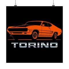 Ford Torino Poster Classic Muscle Car Wall Art Print Vintage Retro Garage Decor