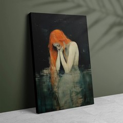 Mermaid Canvas Art «Where Dreams Die» Fantasy Siren Painting Gift for Her