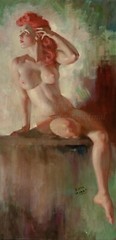 EARL MORAN Pin-up Art Poster or Rolled Canvas Print SEXY RECLINING GIRL #EM76