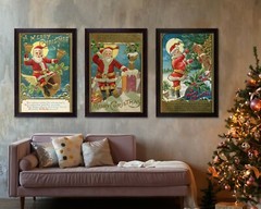 Vintage Style 1908 Santa Claus Christmas Poster! (Multiple Sizes) – Bells – Xmas