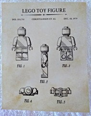 Lego Patent Set of Four Lego Patents Wall Art Decor Prints Distressed 1979-1962