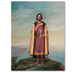 Orthodox Icon of Saint Gleb of Vladimir Handcrafted Religious wall Art