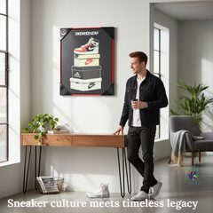 Sneakerhead Canvas Wall Art – Red Floater Frame – 16×20 – Air Jordan Shoe Boxes