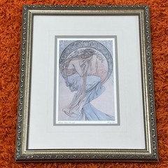 Vintage Alphonse Mucha ‘Poetry’ Art Print Ornate Frame Art Nouveau 14″x18″