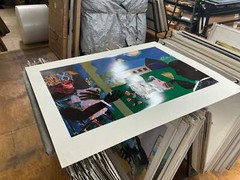 ROMARE BEARDEN School Bell Time 35″ x 44″ Serigraph 1994 African American Multic