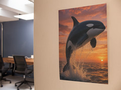 Killer Whale Sunset Ocean Wall Vinyl Decal Poster Print Removable Adhesive