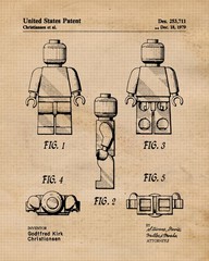 Interlocking Figure Patent Prints, 6 (8×10) Unframed Photos, Wall Art Decor f…